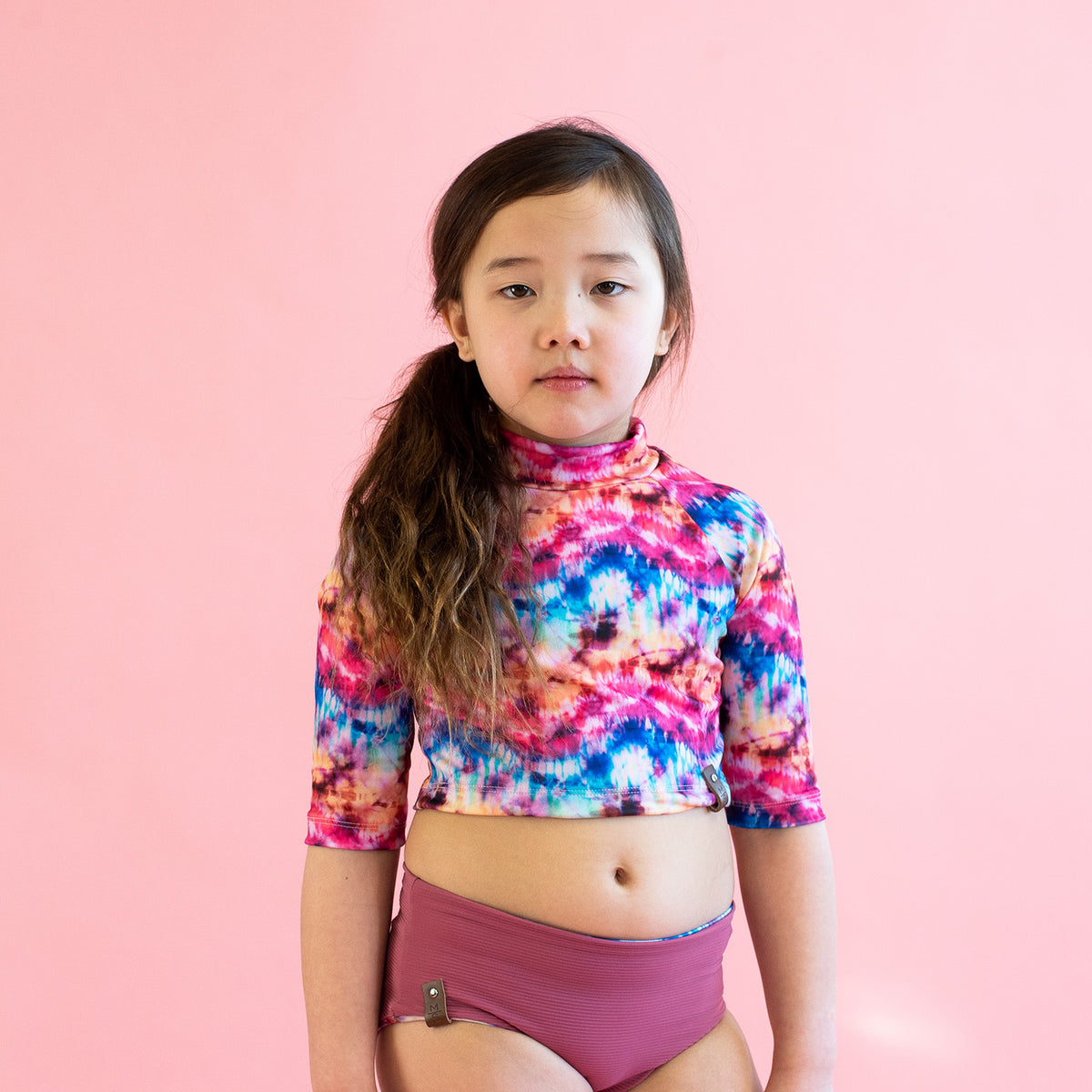Girly Swirl Stella Pink Tie Dye Seamless Sports Bra Crop Top - Kids -  Pineapple Clothing