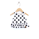 Abby Peplum Swim Top - White Dot