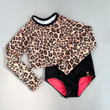 Hadley Rash Swim Top - Brown Leopard