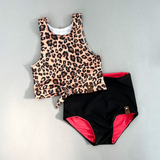 Allie Swim Tank - Brown Leopard