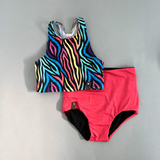 Alexis Racerback Swim Top - Zebra