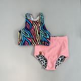 Alexis Racerback Swim Top - Zebra